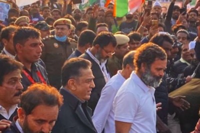 राहुल गांधी को मिला साउथ सुपरस्टार कमल हासन का साथ, भारत जोड़ो यात्रा में हुए शामिल