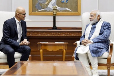प्रधानमंत्री नरेंद्र मोदी से मिले माइक्रोसॉफ्ट के सीईओ, ट्वीट कर कही ये बड़ी बात